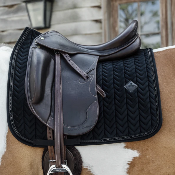 Kentucky Velvet Pearls Dressage Saddle Pad Black 2 Kentucky Velvet Pearls Dressage Saddle Pad Black - Image 2