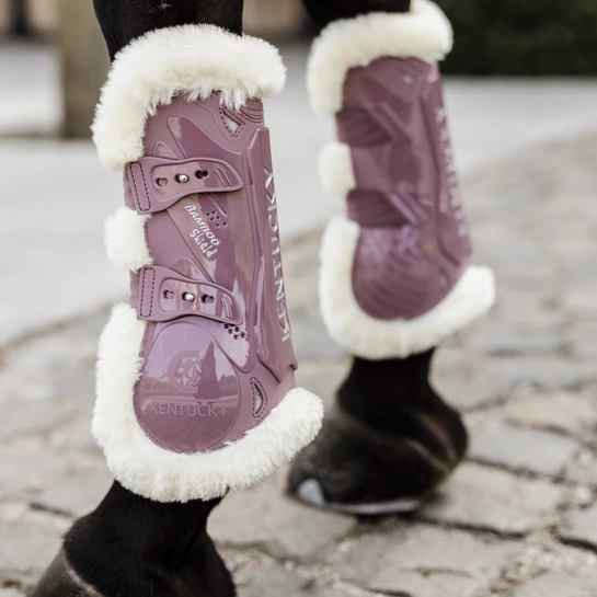 Kentucky Bamboo Shield Sheepskin Tendon Boots Old Rose 1 Kentucky Bamboo Shield Sheepskin Tendon Boots Old Rose