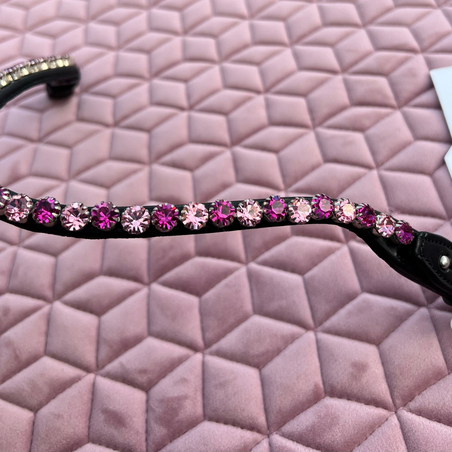 IN STOCK - Utzon Equestrian Elegant Browband Party Pink 2 IN STOCK - Utzon Equestrian Elegant Browband Party Pink - Image 2