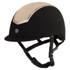 BR Equestrian Sigma Helmet Microfibre Glitter Black & Rose Gold