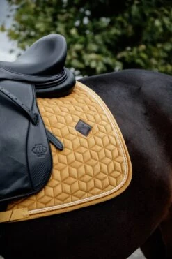 Kentucky Velvet Dressage Saddle Pad Mustard -Equestrian Club 81d1a993b62f95d85d89627c80ed9155d1a5458cde2e7bc1baa1806821c498e6