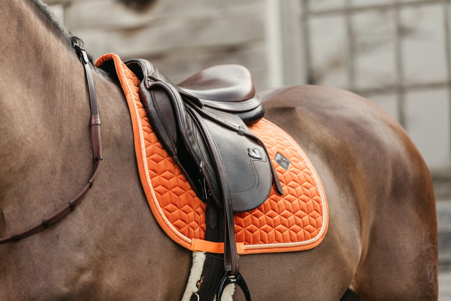 Kentucky Velvet Jump Saddle Pad Orange 4 Kentucky Velvet Jump Saddle Pad Orange - Image 4