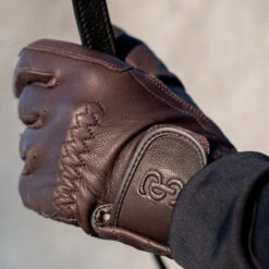 PS Of Sweden Leather Riding Gloves Coffee