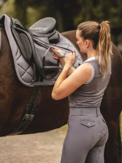 PS Of Sweden Floret Dressage Saddle Pad Grey -Equestrian Club MinnaGreyandFloretSaddlepadGrey