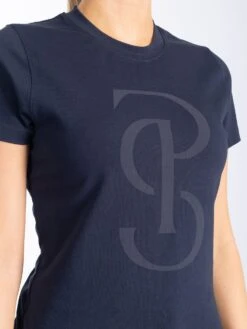 PS Of Sweden Signe Cotton T-Shirt Navy -Equestrian Club Navy Signe ss cotton tee 8780 1500x2000px