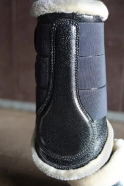 SD Design Hollywood Glamorous Fleece Brushing Boots Dark Shadow -Equestrian Club O 290 SD Hollywood Glamorous dressage boots. Dark Shadow Glitz6 2