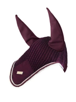 Equestrian Stockholm Ear Bonnet Purple White Edge