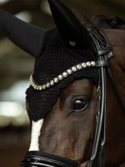 Equestrian Stockholm Padded Ear Bonnet Clean Black 5 Equestrian Stockholm Padded Ear Bonnet Clean Black -Equestrian Club black ear bonnet huva fliegenhaube oornetje 1