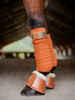 Equestrian Stockholm Fleece Bell Boots Bronze Gold -Equestrian Club bronze gold bandages equestrian stockholm 1 webb a1efb722 b25f 4690 8a3f d542120001fd