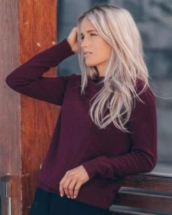 Fager Charlie Cashmere & Merino Wool Sweater Burgundy