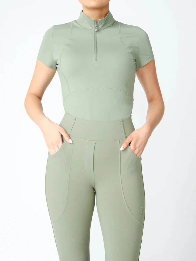 PS Of Sweden Adele Short Sleeve Base Layer Khaki Green 2 PS Of Sweden Adele Short Sleeve Base Layer Khaki Green - Image 2