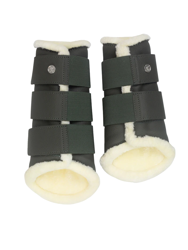 PS Of Sweden Fleece Brushing Boots Forest Green | Set Of 4 1 PS Of Sweden Fleece Brushing Boots Forest Green | Set Of 4