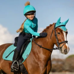 LeMieux Suede Jump Saddle Pad Azure -Equestrian Club lm vogueheadcollar azure hr 2
