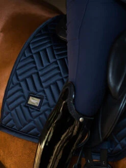 Equestrian Stockholm Maze Dressage Saddle Pad Modern Tech Navy -Equestrian Club modern tech navy dressage saddle pad dressyrschabrak dressurschabracke dressuur zadeldekje on1 1