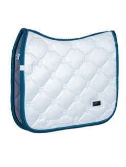 Equestrian Stockholm Dressage Saddle Pad White Blue Meadow -Equestrian Club white blue meadow dressage saddle pad dressyrschabrak zadeldekje cob e