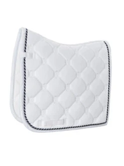 Equestrian Stockholm Dressage Saddle Pad White Perfection Navy (without Badge)