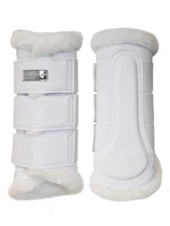 Equestrian Stockholm Fleece Brushing Boots White Silver 5 Equestrian Stockholm Fleece Brushing Boots White Silver -Equestrian Club white silver brushing boots benskydd gamaschen beenbeschermers
